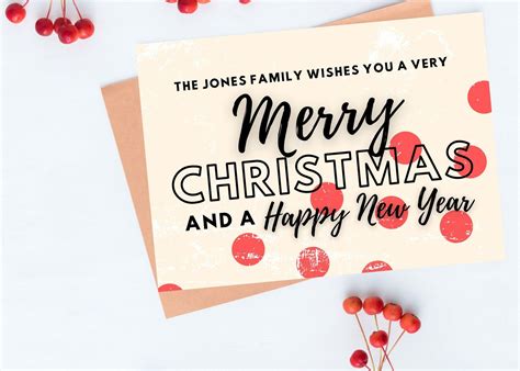 Printable Merry Christmas Card for Family Merry Christmas - Etsy ...