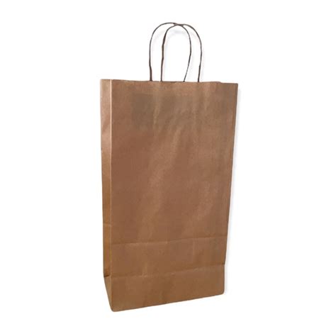 Sacola Kraft 80g Lisa Para 2 Garrafas Medidas 17x9x35 Presentes E