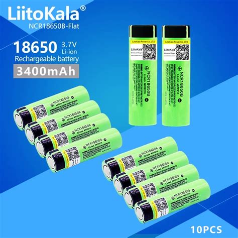 Hot NEW 10pcs Lot LiitoKala Original 18650 Battery 3400mah 3 7v Lithium