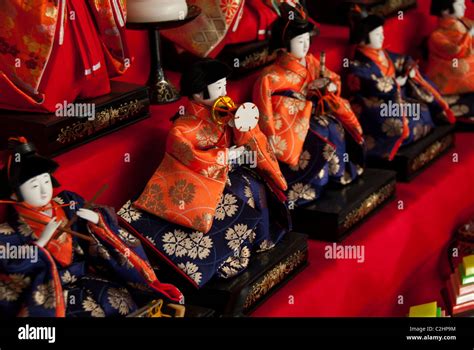 Hina Ningyo Dolls Displayed For The Hina Matsuri Girls Day In Japan