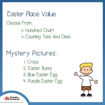 Easter Hundreds Chart Math Coloring Sheets Place Value Mystery Picture