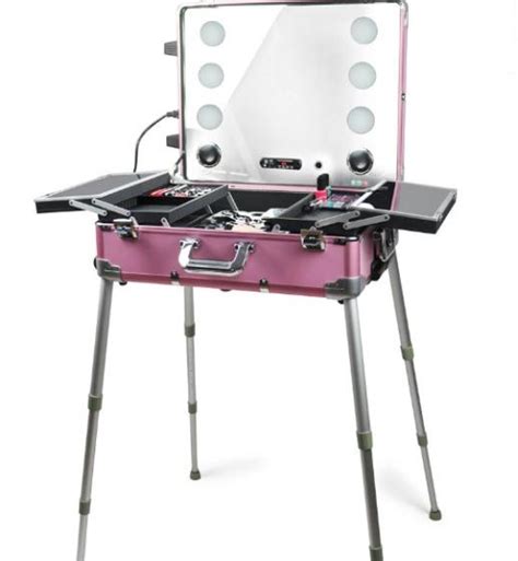 Pro Makeup Case With Lighted Mirror And Built In Trolley Saubhaya Makeup