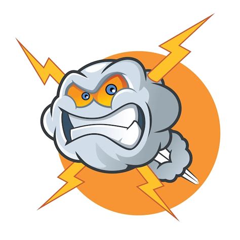 Angry cloud cartoon character | Premium Vector