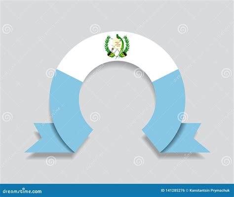 Guatemalan Flag Rounded Abstract Background Vector Illustration Stock