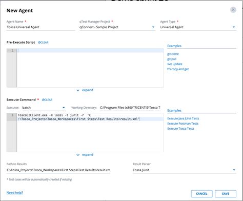 Integrate Tricentis Tosca With Universal Agent