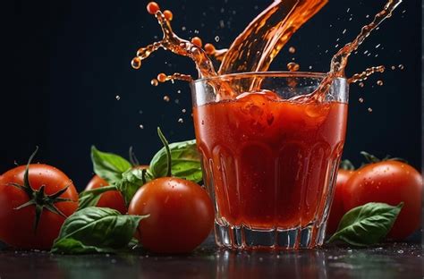 Premium Photo Refreshing Tomato Juice Splash