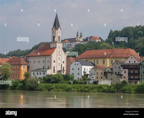 Passau at the danube river Stock Photo - Alamy