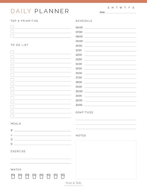 Daily Planner - Neat and Tidy Design