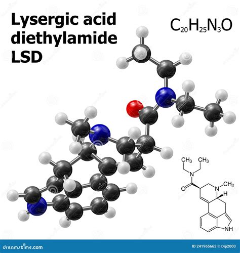 Structural Model Of Lsd Molecule Stock Vector Illustration Of Acid