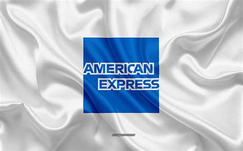 American Express のロゴ、航空会社、白いシルクのテクスチャ、航空会社のロゴ、american Express のエンブレム