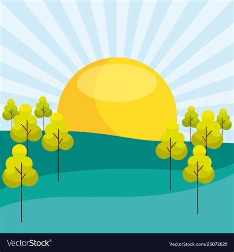 Outdoor park sunny day Royalty Free Vector Image