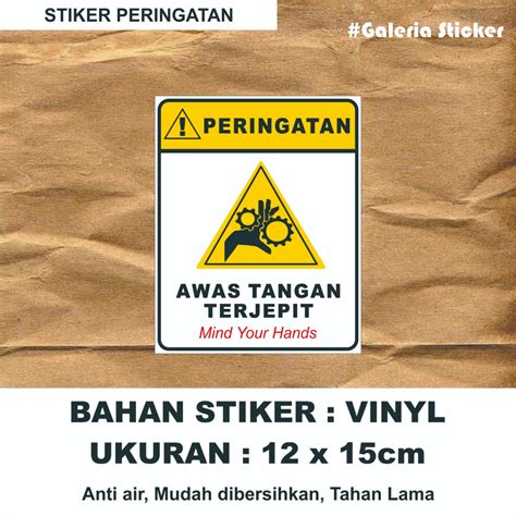 Jual Stiker Awas Tangan Terjepit Sticker Vinyl Shopee Indonesia