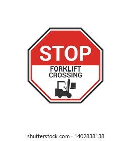 Stop Look Out Forklifts Sign Isolated Stock Vector Royalty Free