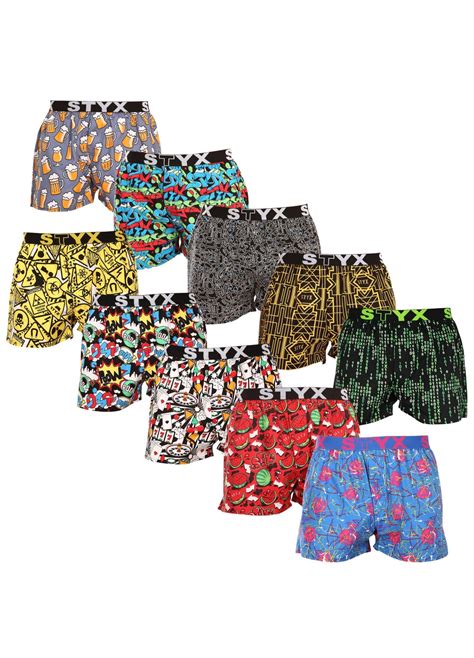 Set 10 Perechi Boxeri Barbati Styx Bumbac Multicolor L EMAG Ro