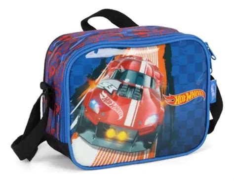 Lancheira Infantil Hot Wheels Azul preto Frete grátis