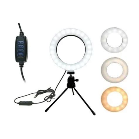 Ring Light De Mesa Iluminador De Led Tripé 6 Polegadas 16cm no Shoptime