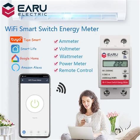 Compteur énergie intelligent WiFi 90 250V consommation énergie kWh