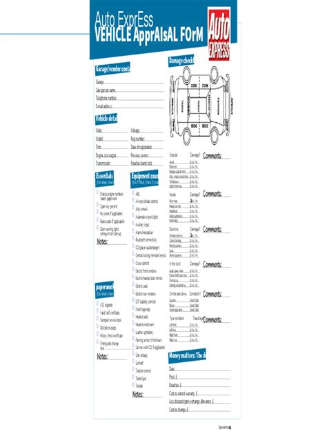 Car Appraisal Form 6 Free Templates In Pdf Word Excel Download