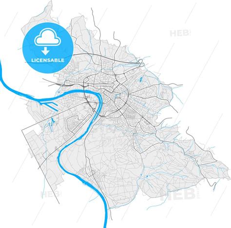 Aschaffenburg, Bavaria, Germany, high resolution vector map - HEBSTREITS | Map vector, Color ...