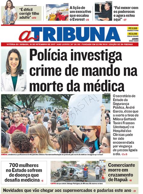 Rep Rter Paulo Maciel Capa Do Jornal A Tribuna Do Esp Rito Santo