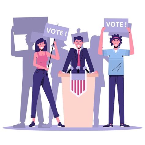 Escenas De Campaña Electoral Vector Gratis