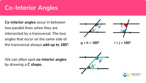 Co-Interior Angles - GCSE Maths - Steps, Examples & Worksheet