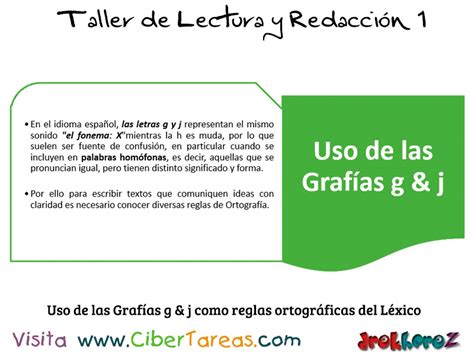 Reglas Ortogr Ficas De G J Del L Xico Y La Sem Ntica Taller De