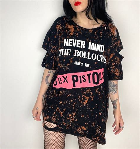 Sex Pistols Bleached Distressed Custom Punk Band Tee Alt Clothing Size Xl Alternative Festival