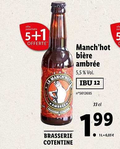 Promo Manch hot Bière Ambrée chez Lidl iCatalogue fr