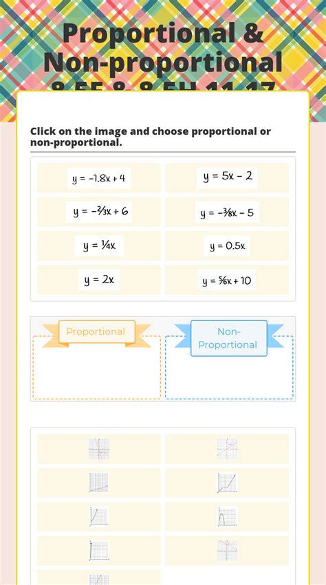 Proportional Vs Non Proportional Tables Worksheet