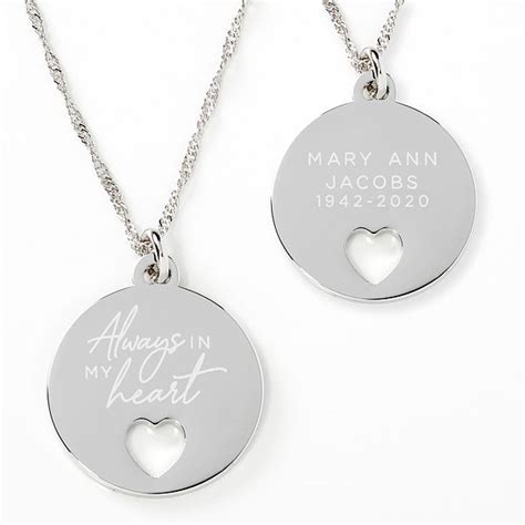 Always In My Heart Personalized Memorial Necklace