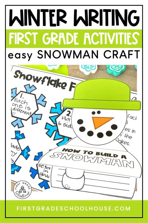 Winter Writing Prompts & Activities First Grade - Snowman Writing Craft ...