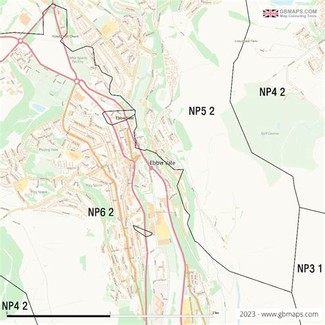 Ebbw Vale Vector Street Map