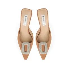 Scarpin Coraline Couro Nude Comprar Scarpin