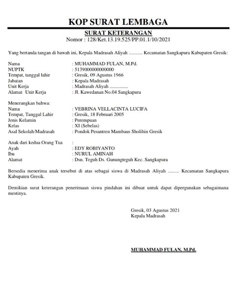 Halaman Unduh Untuk File Contoh Surat Keterangan Menerima Siswa