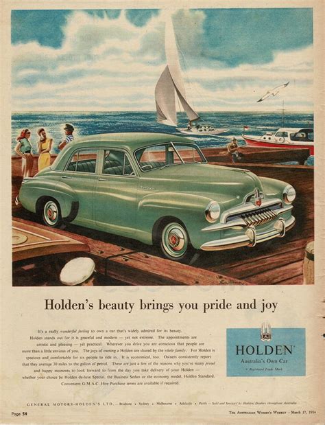 1954 FJ Holden Sedan Aussie Original Magazine Advertisement Holden