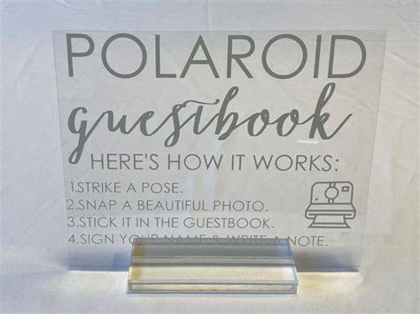 Polaroid Sign Acrylic 8 X10 SBL Rentals