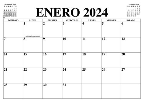 Calendarios Enero 2024 Para Imprimir PDF 58 OFF