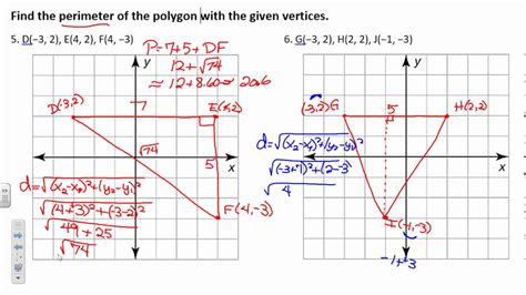 Area And Perimeter On The Coordinate Plane Worksheets