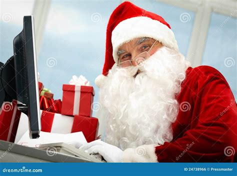 Busy Santa Stock Photo Image Of Event Keyboard Looking 24738966