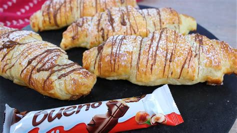 Kinder Bueno Hörnchen aus Blätterteig in 2 Minuten im Ofen YouTube