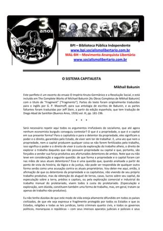 O Sistema Capitalista Mikhail Bakunin PDF