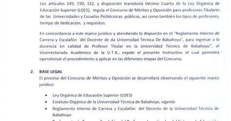 INSTRUCTIVO DE CONCURSO DE MÉRITOS Y OPOSICIÓN PARA PROFESORES