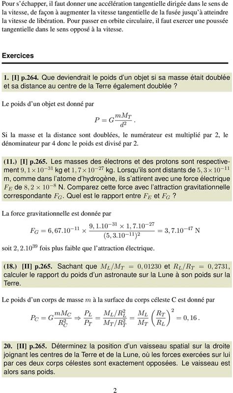 L Attraction Gravitationnelle Exerc E Par La Terre Sur Ce Corps Lorsqu