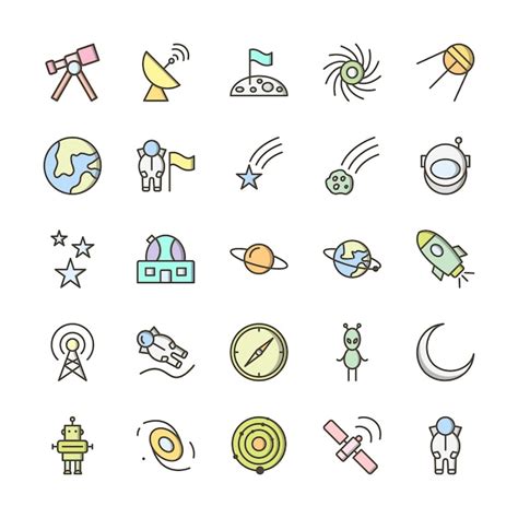 Premium Vector 25 Icon Set Of Astronomy