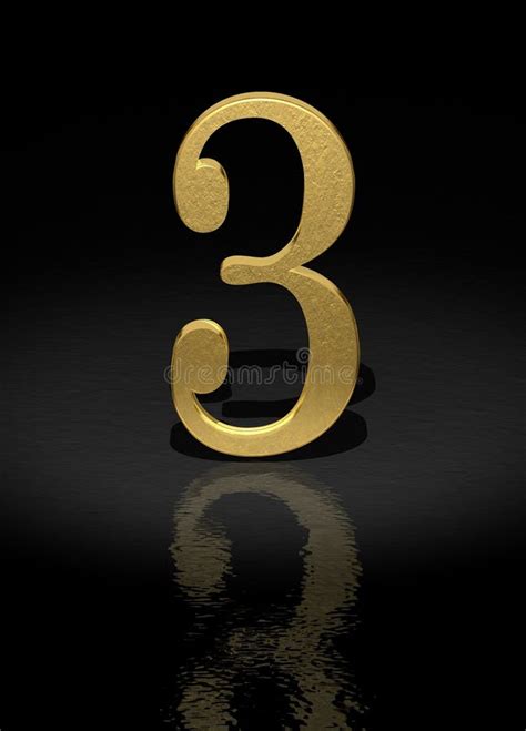 Anillo De Oro Con El Número 5 En El Fondo Blanco Ilustración 3D Stock