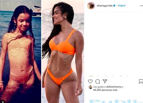 Elianis Garrido fotos antes y después en vestido de baño Canal 1