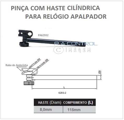 PINÇA HASTE CILÍNDRICA PARA RELÓGIOS APALPADORES PAControl