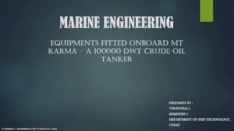 Pptx Marine Engineering Equipment On Board Dwt Tanker