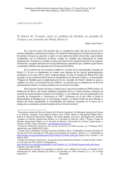 Pdf El Futuro De Ucrania Entre El Conflicto De Donbas La P Rdida